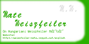 mate weiszfeiler business card